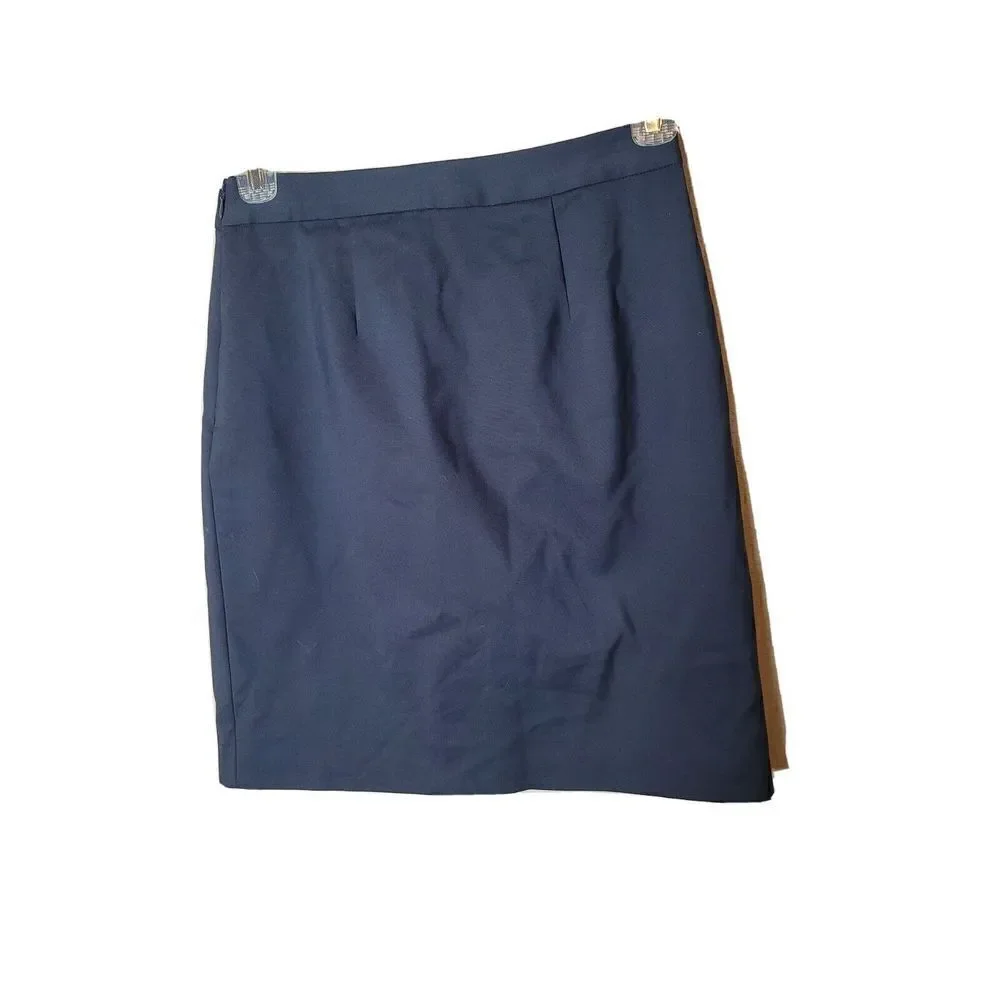 Kate Spade New York Women's Dark Blue Pleated Above Knee Pencil Skirt Size 4 t22